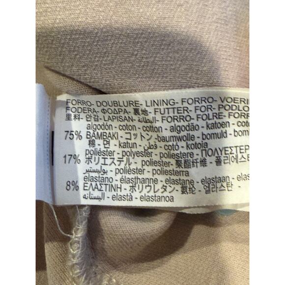 Zara Sleeveless Detailed Lining Fitted Classy Blouse Top Back Zip Up L Beige - Picture 9 of 14